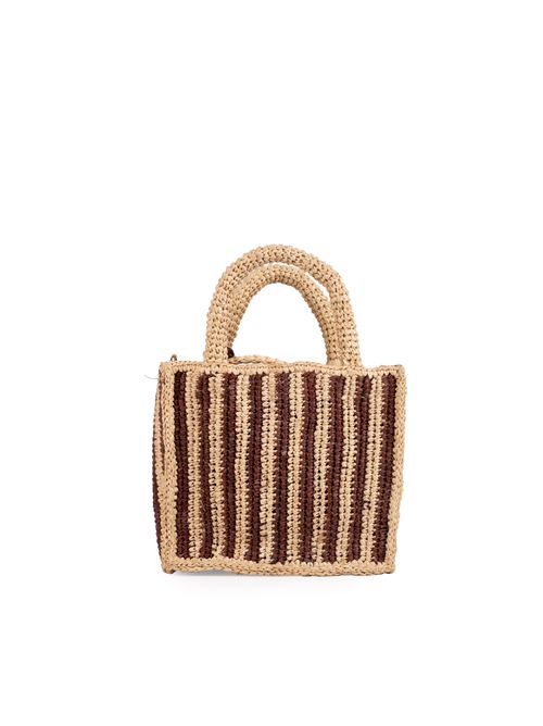 Borsa Vanity rafia mini a righe Mc2 Saint Barth | VANITY MINI RAFFIA03979H STRIPES MINI